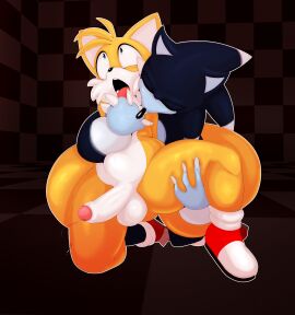 2024 2boys 2d 2d_(artwork) anal anal_sex anthro anthro_on_anthro anthro_only anthro_penetrated anthro_penetrating anthro_penetrating_anthro blonde_hair chest_tuft duo ephemilie footwear footwear_only gay genital_fluids genitals grabbing_legs grabbing_thighs male miles_prower miles_tails_prower open_mouth penetration penile penile_penetration penis sega shoes shoes_only sonic_(series) sonic_the_hedgehog sonic_the_hedgehog_(series) sonic_the_werehog sonic_unleashed stomach_bulge tails tails_the_fox thick_thighs thigh_grab thighs tongue tuft_grab werehog yellow_body