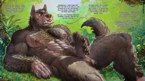 2025 angry anthro armpit_hair balls balls_fondling bhima_(character) biped bodily_fluids body_hair bone branch canid canine canis censored chest_fur chest_hair claws detailed_background dialogue dripping ear_piercing english_text erection eyebrows facial_hair feet finger_claws fingernails fingers fondling fur genitals grass grey_body grey_fur hair handjob happy_trail hi_res holding_balls hotsatyr humanoid_genitalia humanoid_hands humanoid_penis india jewelry jungle_background leaf long_penis male male_anthro male_only mammal mohawk mosaic_censorship mullet muscular muscular_anthro muscular_arms muscular_male mythology nails nipples nude nude_anthro nude_male patreon pawpads penile penis piercing plant pubes pupils roots sex short_hair solo tail text the_jungle_book toes tree tribal tusks vein wolf