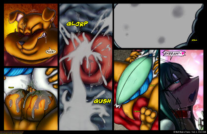 2024 absurd_res andy_walters animal_genitalia animal_penis antennae_(anatomy) anthro arthropod ass balls blush bodily_fluids brown_body brown_fur canid canine canine_genitalia canine_penis canis closed_eyes clothing collar comic cum cum_inside cum_on_face digital_media_(artwork) domestic_dog drunk duo ejaculation emerald_(viroveteruscy) english_text female fur genital_fluids genitals green_hair hair hi_res if_hell_had_a_taste insects internal internal_vaginal male male/female mammal mantis nude open_mouth orgasm penetration penis profanity pussy saliva sex shirt speech_bubble substance_intoxication teal_eyes tears teeth text topwear vaginal_fluids vaginal_penetration viroveteruscy