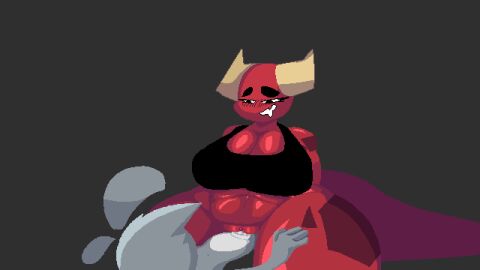 animated cowgirl_position female kobold pixel_art rabbit