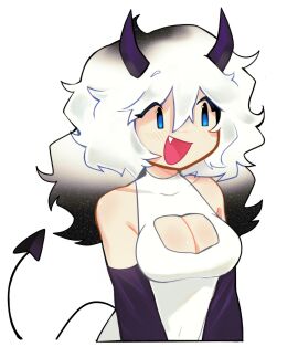 blue_eyes breasts cleavage cleavage_cutout cleavage_window cloudy_(cloudystormy) cutout female fnf friday_night_funkin