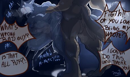 ahe_gao anal anal_orgasm anal_sex anthro ass balls bara big_balls big_penis bodily_fluids bulge canid canine canis cum cum_in_ass cum_inside cum_on_penis degradation dialogue dislyte dominant dominant_anthro dominant_male duo duo_focus extreme_penetration feet freddy_(dislyte) fur genital_fluids genitals group hi_res huge_balls huge_cock humiliation hyper hyper_balls hyper_genitalia hyper_penis leg_grab lilith_games looking_pleasured male male/male male_on_bottom male_on_top male_penetrated male_penetrating male_penetrating_male mammal moan muscular muscular_anthro muscular_male on_bottom on_top orgasm orgasm_face pecs penetration penis pinumontbalou saliva saliva_on_tongue saliva_string scar sex speech_bubble stomach_bulge submissive submissive_anthro submissive_male sweat tail tears tears_of_pleasure tongue tongue_out wolf yaoi