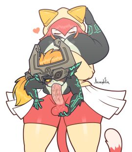 1girls 69_position ambiguous_oral anthro arc_system_works ass balls balls_grab black_body black_skin blazblue blush bodily_fluids bottomwear breasts breasts_squish cat_tail closed_eyes clothing dipstick_tail duo felid feline_ears feline_tail fellatio female front_view_butt futa/female futa_on_female futanari generation_3_pokemon genitals glazed_penis hi_res intersex jhenightfox kaka_(blazblue) kaka_clan kaka_hoodie kaka_kirlia kirlia legwear long_hair mammal markings midna nintendo one_eye_obstructed oral penile penis pokemon pokemon_(species) red_body red_eyes red_hair red_skin saliva saliva_on_butt saliva_on_penis skirt standing standing_69_position standing_sex stockings tail tail_markings the_legend_of_zelda twilight_princess white_tail_tip yellow_sclera