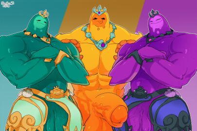 2024 3boys abs absurd_res balls big_muscles blue_balls blue_body blue_penis crossed_arms epic_games fortnite fortnite23074 genitals glans goo_creature goo_humanoid group half-closed_eyes hi_res humanoid humanoid_genitalia humanoid_penis immortal_poseidon_(fortnite) looking_at_viewer magmatic_poseidon_(fortnite) male male_only markitropy markusd muscles muscular muscular_humanoid muscular_male narrowed_eyes orange_balls orange_body orange_glans orange_penis orange_tongue pecs penis poseidon_(fortnite) purple_balls purple_body purple_penis rippley_(fortnite) simple_background smile standing tongue tongue_out trio vein veiny_penis