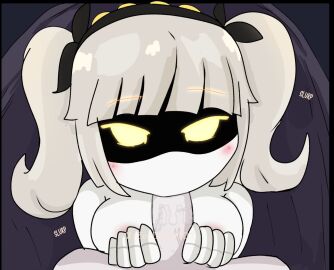 1boy 1girls 2d disassembly_drone female female_focus glitch_productions humanoid j_(murder_drones) male murder_drones n_(murder_drones) oral penis robot robot_boy robot_girl robot_humanoid screen_face sex straight sucking_penis unseen_male_face white_body white_hair yellow_eyes