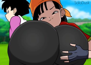 2d 2d_animation 2girls age_difference aged_up animated animated_gif ass ass_awe ass_worship bandana big_ass big_butt black_eyes black_hair blue_eyes brown_hair bubble_ass bubble_butt caked_up caressing clothed dragon_ball dragon_ball_gt dragon_ball_z fat_ass female female/female female_focus female_only gif head_on_ass huge_ass incest looking_at_viewer looking_back medium_hair mother_and_daughter outdoors pan_(dragon_ball) round_ass seductive sfw short_hair smile solodusk57 teasing time_paradox tomboy videl wide_hips younger_dom_older_sub yuri
