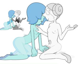 1girls 2girls accurate_art_style arm_up blue_hair blue_nipples blue_pearl_(steven_universe) blue_skin blush blush_lines breasts cartoony closed_smile colored couple cracked_skin digital_drawing_(artwork) digital_media_(artwork) doughnut_hair_bun duo duo_female edited female female/female female_only flat_chest gem gem_(species) gemstone grey_hair grey_nipples hair_up hand_on_thigh hotfiresu kneeling not_ai_generated one_arm_up pink_pearl_(steven_universe) pixie_cut possessed pussy see-through_clothing see-through_skirt short_hair simple_shading sitting small_breasts smiling steven_universe touching_breast touching_leg touching_nipples touching_thigh volleyball_(steven_universe) white_background white_pearl_(steven_universe) white_skin yuri