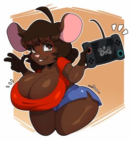 1girls 2d anthro ass big_ass big_breasts big_butt big_thighs big_titties breasts brown_hair brown_skin clothing curvaceous curvaceous_female curvaceous_figure curvy curvy_figure curvy_hips digital_media female female_only furry furry_female furry_only gwen_martin looking_at_viewer mouse mouse_ears mouse_girl mouse_humanoid mouse_tail mr_mapache no_sex short_hair solo