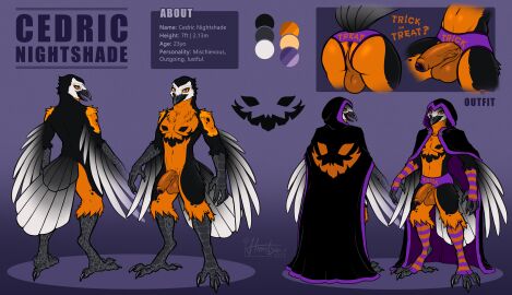 absurd_res anthro anus ass ass_focus avian avian_feet backsack balls ballsack bird butt_focus cape cedric_nightshade_(furchev) clothed clothed/nude clothing corvid corvus_(genus) crow darkened_balls darkened_genitalia darkened_penis feet foreskin fur genitals glans gloves halloween handwear hi_res himitsuarts holidays humanoid_genitalia humanoid_penis legwear male model_sheet nude orange_balls orange_body orange_fur orange_penis orange_perineum oscine passerine penis perineum purple_anus purple_eyes purple_glans skimpy solo stockings talons toes trick-or-treating uncircumcised vein veiny_penis