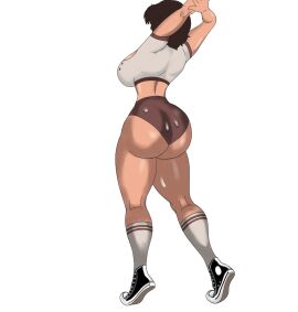 arms_above_head arms_up ass backboob big_ass big_breasts big_butt big_legs big_thighs breasts chucks chuckshentai color converse converse_shoes cum_on_ass cum_on_body cum_on_clothes cum_on_shorts dripping_cum female fit fit_female from_behind from_behind_view gym_clothes gym_outfit gym_shorts huge_ass large_breasts latina short_hair sneakers spandex_shorts standing_on_tip_toes stretching sweat thick_ass thick_thighs tight_clothing tiptoes