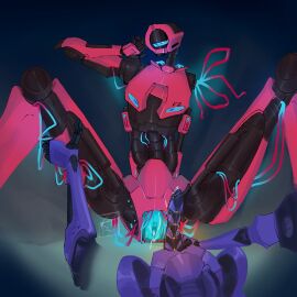 cum cum_drip cum_in_pussy dickgirl mirage_(ultrakill) posing_for_the_viewer pussy pussy_lips pussy_peek robot spread_legs spreading ultrakill v2_(ultrakill) yuri