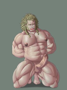 balls bara boner circumcised erection lupin_barnabi male male_only monster_hunter monster_hunter_world muscles muscular nude on_knees penis solo solo_male the_admiral yaoi