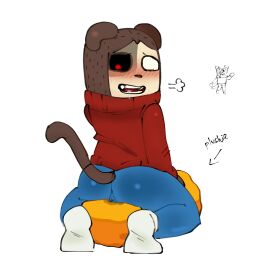 animated ass_shine black_sclera blush blushing brown_fur clodowall_19 cuntboy drooling evil_max_(max_design_pro) furry haplorhine intersex looking_down max_design_pro monkey nugget_(max_design_pro) open_mouth pillow_shading primate pussy pussy_juice red_pupil red_turtleneck rubbing_pussy_through_clothing sharp_teeth socks tagme twiddlefinger wagging_tail