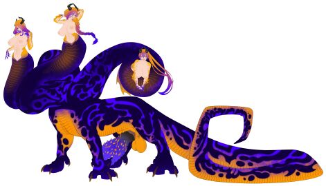 black_scales diplomacyraptor diplomacyraptor_oc dragon_cock futa_focus futa_only futanari horns hydra large_breasts large_cock mind_flayer monster monster_cock monster_futa monster_girl multiple_cocks multiple_heads non_mammal_taur orange_scales paws poison_(final_fight) psychic purple_scales ringwaldt scales tail talons taur thick thick_legs thick_tail thick_thighs white_skin