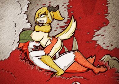 1boy1girl 2025 2d_animation angry angry_sex angry_yellow_(skashi95) animated anthro anthro_on_anthro anthro_penetrated anthro_penetrating anthro_penetrating_anthro armor big_breasts biped blonde_hair bouncing_breasts breasts canid canid_demon canine clenched_teeth clothing cowgirl_position demon digital_media_(artwork) duo empty_eyes female female_anthro female_on_top female_penetrated from_front_position fur gloves gloves_only grinion grinion_(species) hair hand_on_hip handwear handwear_only headgear headgear_only helmet helmet_only horn horn_grab loop male male/female male_anthro male_on_bottom male_penetrating male_penetrating_female mammal mostly_nude multicolored_body multicolored_fur on_bottom on_top open_mouth penetration red_body red_fur sex skashi95 teeth two_tone_body two_tone_fur white_body white_fur yellow_body yellow_fur
