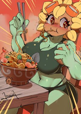 1girls 2023 :3 ass belly_button big_ass big_breasts black_bra black_panties blush breasts chair chopsticks cleavage clothed clothing curvy curvy_figure cute cute_expression cute_face eating eating_food electronic_arts eyelashes female fit fit_female flower food goggles green_body green_skin grin large_breasts looking_away looking_back mr_lroach nipple_bulge noodles orange_eyes panties plant plant_girl plant_humanoid plantie plants_vs._zombies plants_vs_zombies plants_vs_zombies:_heroes popcap_games pvz ramen red_eyes seafood shadow shiny_clothes shiny_skin short_shorts shrimp silly silly_face sitting sloppy smile smiling solar_flare_(pvz) solo_female steam string_panties sunflower sunflower_(pvz) table thick_thighs thighs thong thong_underwear tight_clothing underwear video_game video_game_franchise video_games visible_underwear wholesome yellow_hair