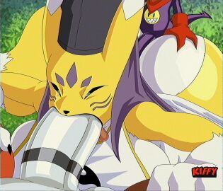 absurd_res anal anime_style anthro ass ass_grab balls bandai_namco bandana big_ass big_breasts big_butt big_female big_female_small_male big_penis black_sclera blue_eyes breasts butt_grab clothing digimon digimon_(species) duplicate fake_screencap fellatio female fur genitals gloves grass group guilmon hand_on_ass hand_on_butt handwear hat headgear headwear hi_res huge_ass huge_breasts huge_butt huge_cock impmon kerchief kiffy_(artist) long_ears male male/female multicolored_body narrowed_eyes oral outside penile penis plant purple_body red_bandanna red_body red_clothing red_gloves red_handwear red_kerchief sex size_difference solo_focus squint taomon tongue tongue_out trio vhs_filter white_body white_fur