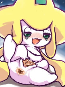 anus blush diru female gaping gaping_anus generation_3_pokemon genitals hi_res humanoid jirachi legendary_pokemon nintendo open_mouth pokemon pokemon_(species) pokemon_only pussy solo spread_pussy spreading