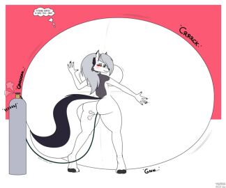 air_inflation belly belly_bulge belly_expansion belly_inflation big_belly breasts butt day_tripper_guy expansion female growth helluva_boss hose hose_in_butt hose_inflation huge_belly hyper_belly inflated_belly inflation loona_(helluva_boss) thighs