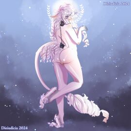 abstract_background aetheo anthro ass big_ass big_butt bondage bound collar dieiudicia equid equine female genitals hi_res hooves horn mammal mythological_creature mythological_equine mythology nude posture_collar pussy raised_tail rancidcactus rear_view solo solo_focus tail unicorn unicorn_horn