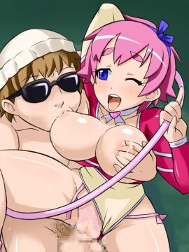 breastfeeding censored clothed_sex clothing cum double_typhoon female lactation large_breasts leotard male pubic_hair sex