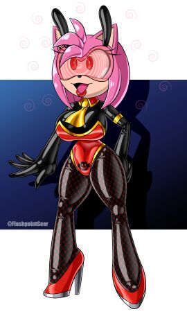 1girls amy_rose bunny_girl bunnysuit eggman_empire female flashpoint_gear_(artist) flashpointgear hypnosis latex mind_control sega solo sonic_(series) sonic_the_hedgehog_(series)