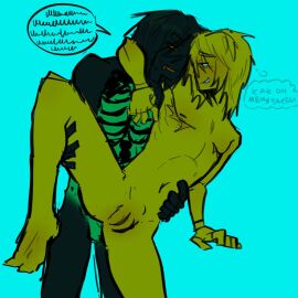 1boy 1cuntboy 1x1x1x1 1x1x1x1_(forsaken) 2d 2d_(artwork) 2d_artwork arm_over_shoulder black_body black_hair black_limbs black_skin brown_sclera brown_teeth color colored colored_sketch cuntboy cuntboy/male cyan_sclera cyan_teeth digital digital_art digital_artwork_(media) digital_drawing_(artwork) digital_media digital_media_(artwork) digital_painting digital_painting_(artwork) dirty_talk dominant_male elliot_(forsaken) elliot_(work_at_a_pizza_place) foreplay foreplaying forsaken_(roblox) from_behind from_behind_position gdz green_torso gripping_torso hairless_armpit hairless_pussy headcanon holding_leg_up holding_legs_open holding_one_leg_up holding_onto_partner holding_torso intersex intersex/male looking_at_each_other looking_at_partner male male/cuntboy male/intersex mastectomy_scar medium_black_hair medium_hair medium_yellow_hair naked naked_cuntboy naked_intersex naked_male naked_male_naked_cuntboy nude nude_cuntboy nude_cuntboy_nude_male nude_cuntboy_with_nude_male nude_intersex nude_intersex_nude_male nude_intersex_with_nude_male nude_male nude_male_nude_cuntboy nude_male_nude_intersex nude_male_with_nude_cuntboy nude_male_with_nude_intersex pussy roblox roblox_game robloxian russian_text shaved_armpit shaved_pussy speech_bubble spread_legs spread_pussy spreading spreading_legs spreading_pussy submissive_cuntboy submissive_intersex thought_bubble trans_male trans_man transgender transgender_headcanom transgender_male transgender_man translated transman transmasc unclothed undressed unreadable_text video_game video_game_character video_game_franchise video_games visible_ribcage yellow_body yellow_hair yellow_medium_hair yellow_skin