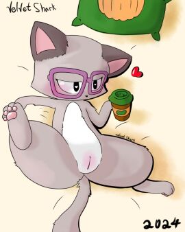 feral furry gamercat glasses grey_fur pixel_(gamercat)
