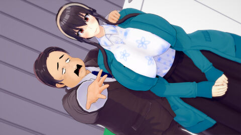 1boy 1girls 3d alternate_breast_size breasts female human male murdoch_swan spy_x_family yor_briar yor_forger