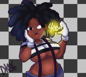 belly breasts daisykitty96 dark-skinned_female dark_skin female large_breasts midriff mime mime_girl underboob