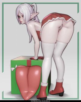 2d 2d_(artwork) 2d_artwork 3d 3d_(artwork) 3d_animation christmas christmas_clothing christmas_outfit elf elf_ears elf_female frieren frieren_beyond_journey's_end rushzilla shaking shaking_ass shaking_butt solo tagme thick thick_ass thick_butt thick_hips thick_legs thick_thighs video white_hair wide_ass wide_hipped_female wide_hips wide_thighs