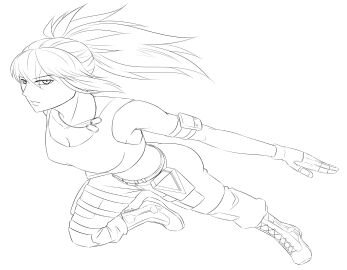 1girls ass big_ass big_breasts boots breasts busty female gloves king_of_fighters leona_heidern light-skinned_female light_skin long_hair looking_at_viewer military_uniform necklace pockets ponytail tanktop thighs tied_hair wide_hips