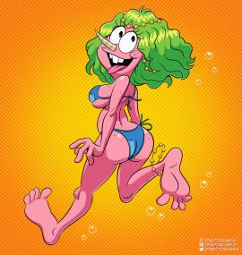 ass bikini bikini_bottom breasts bubbles deepcreases digital_drawing_(artwork) digital_media_(artwork) fat_ass feet female female_only narlene_narwhal narwhal shaded spongebob_squarepants spongebob_squarepants_(series) tongue_out