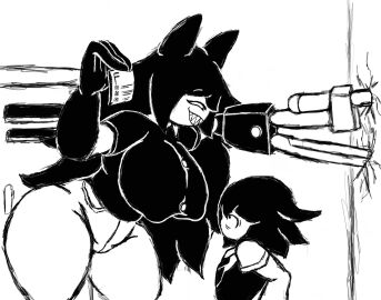 1boy 1girls abbie_(fundamental_paper_education) adult_and_teenager against_wall ass background big_ass big_breasts black_and_white breasts casual clothed compass_arm dominant female fundamental_paper_education grinning holding_object huge_ass huge_breasts long_hair looking_up male miss_circle_(fundamental_paper_education) nightmare_waifu nipples_visible_through_clothing no_bra paper protractor public school school_uniform self_upload sharp_teeth shocked showing smaller_male student taller_female teacher teacher_and_student teasing test_paper thick_thighs velgyd youtube