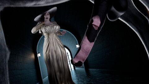 absurd_res alcina_dimitrescu anatomically_correct anatomically_correct_genitalia animal_genitalia animal_penis asmodeo115 big_breasts breasts capcom duo equid equine equine_genitalia equine_penis female feral genitals hi_res horse human imminent_sex intersex intersex/female male mammal penis resident_evil resident_evil_8:_village shocked