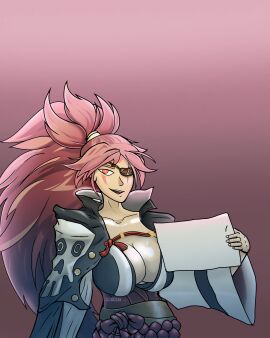 art_trade baiken big_breasts big_thighs breasts cleavage female fih-art guilty_gear