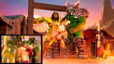1girls 2boys 3d aeleheayna bdsm bellakvo bent_over blizzard_entertainment blonde_hair blood_elf blowjob bondage captured chained cum cum_in_mouth cum_in_pussy cum_inside day elf elf_female fellatio female green_skin huge_cock interspecies light-skinned_female light_skin male male/female metal_chain oral oral_sex orc orc_(warcraft) orc_male orced original outdoors outside penis pussy sex shackled shackles swallowing_cum vaginal_penetration vaginal_sex warcraft world_of_warcraft wrists_bound wrists_shackled