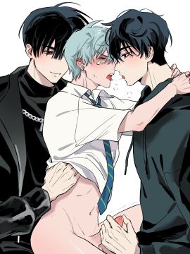 alien_stage anal anal_sex clone double_penetration gay ivan_(alien_stage) male pretty_boy skinny threesome till_(alien_stage) yaoi