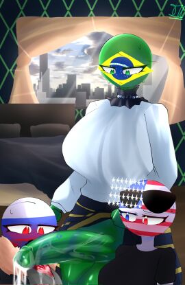 1futa 2girls 44waa29304 after_blowjob balls bed big_breasts big_penis blue_eyes brazil_(countryhumans) breasts breasts_bigger_than_head city_background city_skyline cityscape countryhumans countryhumans_girl cum cum_on_breasts cum_on_tongue detailed_background female futanari green_body green_eyes green_hands green_penis green_skin heterochromia huge_breasts huge_cock huge_penis intersex kiss_mark_on_penis lifting_skirt lipstick_mark lipstick_on_penis multicolored_eyes necklace penis penis_awe red_eyes russia_(countryhumans) sunglasses sunglasses_on_head sweat sweatdrop sweating sweaty tagme united_states_of_america_(countryhumans)