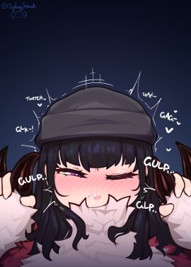 absurd_res all_the_way_to_the_base anthro anthro_on_human anthro_penetrating anthro_penetrating_human anthro_pov balls balls_deep beanie black_hair bodily_fluids canid claws clothing cum cum_from_nose cum_in_mouth cum_in_nose cum_in_throat cum_inside cum_out_nose deep_throat deepthroat duo fellatio female female_human first_person_view fur generation_7_pokemon genital_fluids hair hand_holding hat headgear headwear hi_res human human_penetrated interspecies jirai_kei knotting lycanroc male male_anthro male_pokemon/female_human male_pov mammal midnight_lycanroc nintendo oral oral_knotting oral_penetration penetration penile penis pokemon pokemon_(species) pokephilia red_body red_fur sex swallowing swallowing_cum sydneysnack white_body white_fur