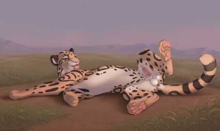 animal_genitalia animal_penis anus balls bedroom_eyes clouded_leopard erection felid feline_genitalia feline_penis feral genitals hi_res inner_ear_fluff jan_(shape-shifter) licking looking_at_viewer lying male mammal narrowed_eyes nature neofelis on_side outside pantherine pawpads paws penis presenting presenting_penis quadruped roughlady seductive self_lick sheath smile smiling_at_viewer solo spread_legs spreading tail tail_anus tongue tuft whiskers