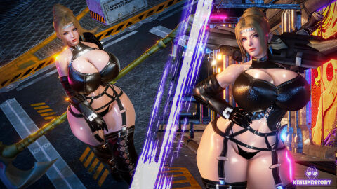 1girls 3d big_breasts blonde_hair blue_eyes breasts cleavage curvaceous curvy_female dead_or_alive earrings female female_only hand_on_hip headwear honey_select hourglass_figure krillinresort large_breasts leather light-skinned_female light_skin long_hair multiple_angles ninja_gaiden panties ponytail rachel_(ninja_gaiden) shiny_skin standing tecmo thick thick_thighs voluptuous voluptuous_female watermark wide_hips