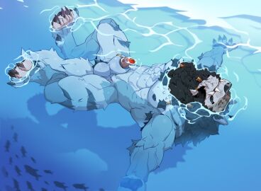 abs ambient_fish ambient_sealife animal_genitalia anthro armpit_hair ball_tuft balls beard biceps black_nipples blizzard_entertainment body_hair braided_beard braided_mane canid canine canis chest_hair claws countershade_torso countershading crotch_tuft facial_hair fangs fur furgonomics furry-specific_piercing genital_piercing genitals grey_body grey_fur hi_res male male_anthro mammal mjodvitnir muscular muscular_anthro muscular_male mythological_canine mythological_creature mythology nipples nude patto paws pecs penis penis_tip piercing red_penis sheath sheath_piercing smile solo tail teeth toe_claws tuft warcraft water werecanid werecanine werecreature werewolf wolf worgen worgen_with_tail world_of_warcraft