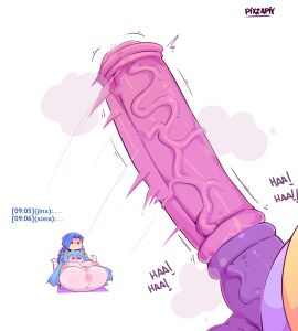 1dickgirl 1futa 2girls animal_genitalia animal_genitalia_on_humanoid animal_penis anus ass assuming_position blue_hair blunt_penis breasts chat chibi clothed clothing dialogue dickgirl dickgirl/female english_text equine_genitalia equine_penis erection female flared_penis flexible futanari heavy_breathing hi_res horse_penis horsecock horsecock_on_humanoid huge_ass huge_breasts huge_cock human humanoid imminent_penetration imminent_sex intersex jinx_(league_of_legends) league_of_legends legs_up light-skinned_female light_skin long_hair nude on_back penis penis_awe pink_anus pink_penis pixzapix puffy_anus purple_body pussy riot_games simple_eyes sona_buvelle soraka spread_pussy spreading_ass swinging_penis text uncensored