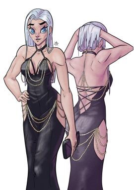 1girls athletic athletic_female black_cat_(marvel) dress felicia_hardy female female_only marvel marvel_comics modakawa_dress rot_seraph spider-man_(series)