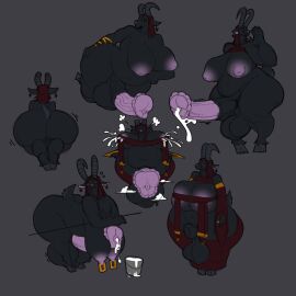 1futa anthro cum fully_sheathed futa_only futanari glenys_(oc) goat hooves horns horsecock horsecock_futa intersex inverted_nipples penis sheath slorp_art