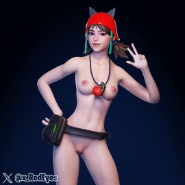 3d aubrey_(fortnite) blender breasts cute exposed_breasts exposed_pussy female fortnite fortnite:_battle_royale headgear light-skinned_female light_skin naked naked_female pose pussy skinny skinny_female small_breasts solo_female white_female x_redeyes