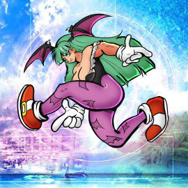 1girls 2025 ass big_ass big_breasts big_butt big_thighs boxart breasts capcom chakkux crossover darkstalkers demon female female_focus female_only gloves green_eyes green_hair looking_at_viewer morrigan_aensland sega shiny_hair shiny_skin shoes smile smiling smiling_at_viewer solo solo_female sonic_(series) sonic_adventure sonic_adventure_pose sonic_the_hedgehog sonic_the_hedgehog_(series) succubus succubus_horns thick_thighs thighs white white_gloves white_skinned_female