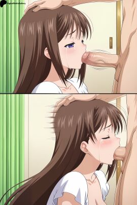 1boy 1girls ai_generated animated blue_gale brown_hair censored clothed_sex clothing crying deepthroat digitalwaifugallery dress father_and_daughter fellatio female hand_on_head hi_res high_quality high_resolution incest indoors irrumatio large_breasts long_hair looking_away male marina_akizuki motion_lines oni_chichi oral oral_penetration oral_sex patreon penis poro purple_eyes saliva saliva_drip seductive sexy standing stepfather_and_stepdaughter straight tears testicles uncensored veiny_penis watermark white_dress