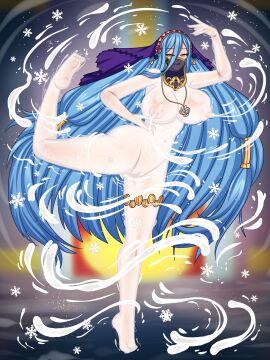 1girls areola areolae azura_(fire_emblem) barefoot big_nipples blue_hair breasts clitoris commission covered_in_milk dancer dancer_outfit dancing erect_nipples female female_only fire_emblem fire_emblem_fates fire_emblem_heroes gold_eyes highres huge_breasts lactating lactation lactation_without_expressing large_breasts long_hair long_nipples looking_at_viewer loutaniart magic milk milk_stream milkbending mouth_veil mysterious_dancer nintendo nipples nude nude_female pendant perky_breasts perky_nipples pink_nipples princess prostitute puffy_nipples pussy pussy_juice seductive shaved_pussy snowflake snowflakes solo solo_female story_at_source thick_thighs veil very_long_hair wide_hips yellow_eyes